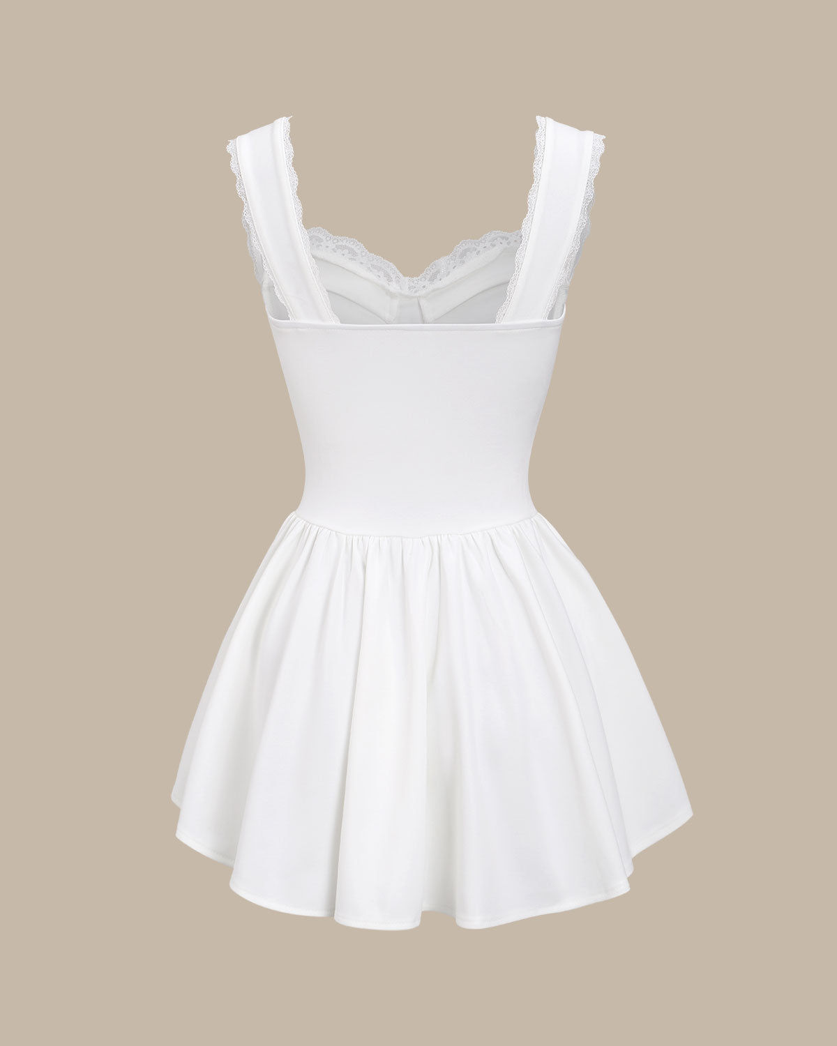 Bettydress-White Sweetheart Neck Corset Slip Mini Dress