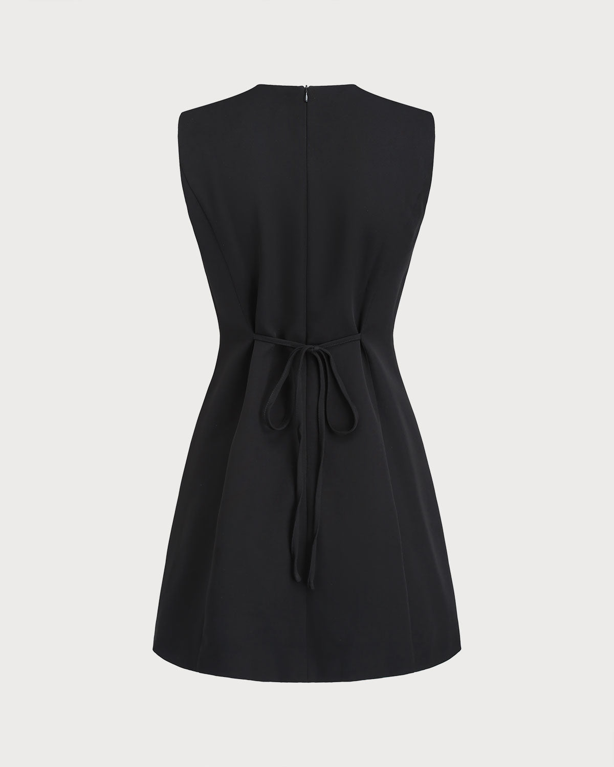 Black A-Line Button Mini Dress